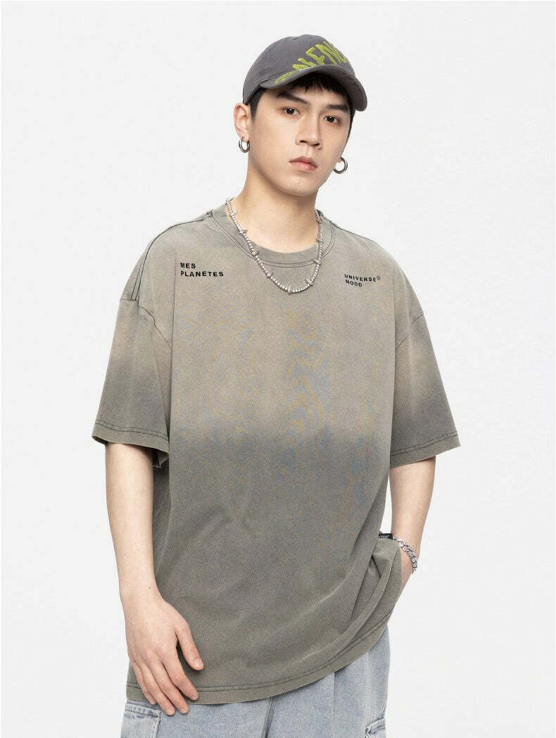 GTRG Retro-Washed Gradient Tee - Y2K Summer, 90s Grunge, Pastel Goth, Y2K Club & Party