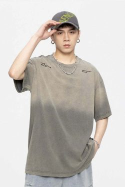 GTRG Retro-Washed Gradient Tee - Y2K Summer, 90s Grunge, Pastel Goth, Y2K Club & Party
