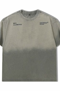 GTRG Retro-Washed Gradient Tee - Y2K Summer, 90s Grunge, Pastel Goth, Y2K Club Outfits