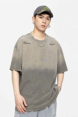 GTRG Retro-Washed Gradient Tee - Y2K Summer, 90s Grunge, Pastel Goth, Y2K Club Outfits