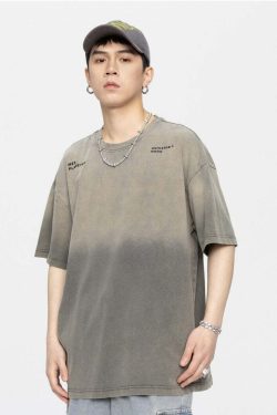 GTRG Retro-Washed Gradient Tee - Y2K Summer, 90s Grunge, Pastel Goth, Y2K Club Outfits