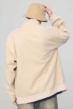 GTRG Striped Stand Collar Jacket - Y2K Summer, 90s Grunge, Retro Hip Hop, Pastel Goth Fashion