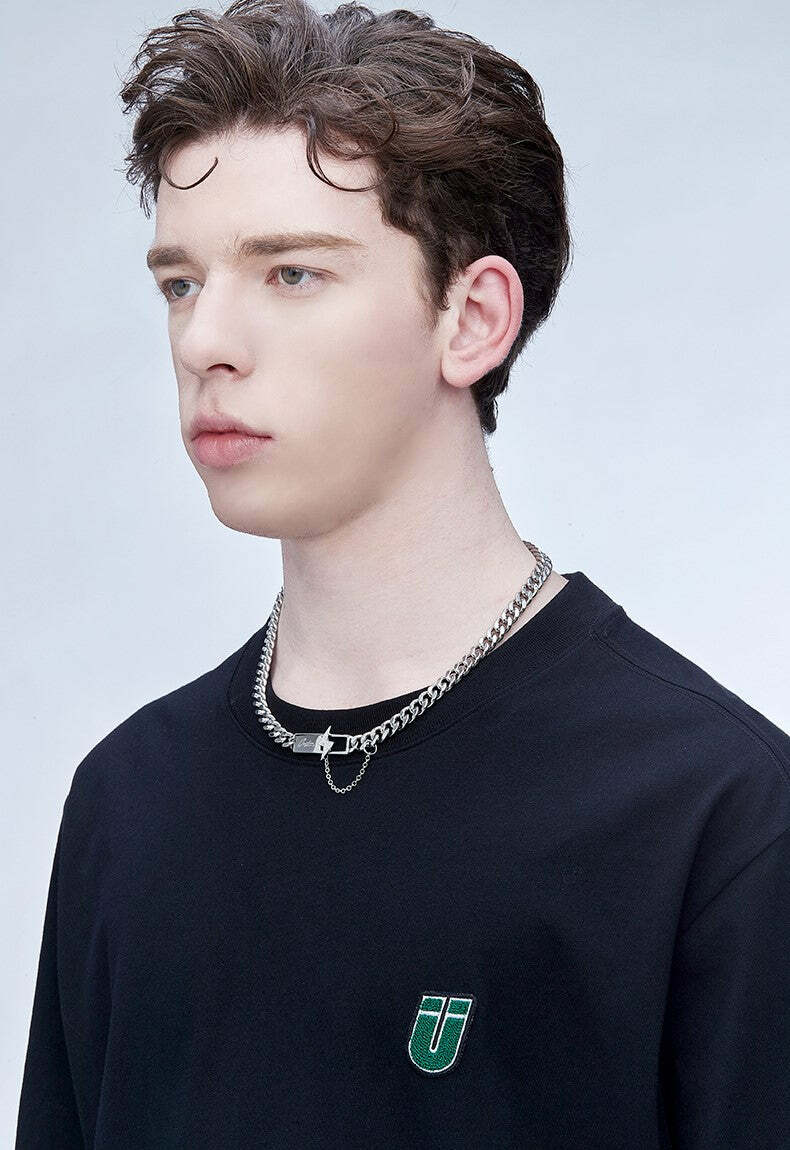 GUUKA 'Lightning Bar' Double Chain Necklace - Y2K Grunge, 90s Retro, Gothic, and Pastel Goth Style