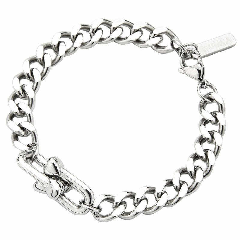 GUUKA Double Heart Bracelet - Y2K & 90s Fashion, Grunge, Retro, Pastel Goth, Popstar, Summer Out