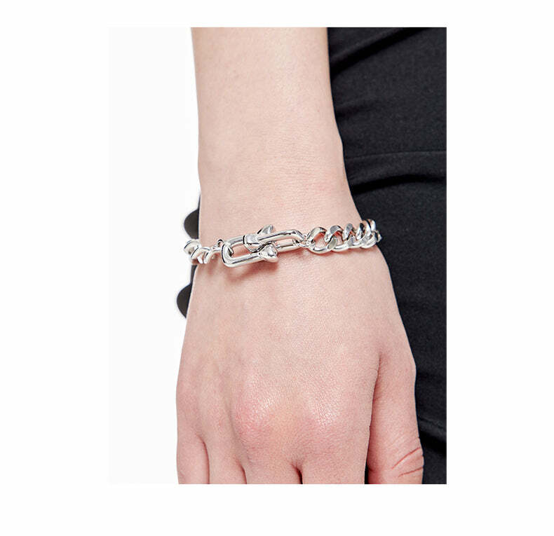 GUUKA Double Heart Bracelet - Y2K & 90s Fashion, Grunge, Retro, Pastel Goth, Popstar, Summer Out