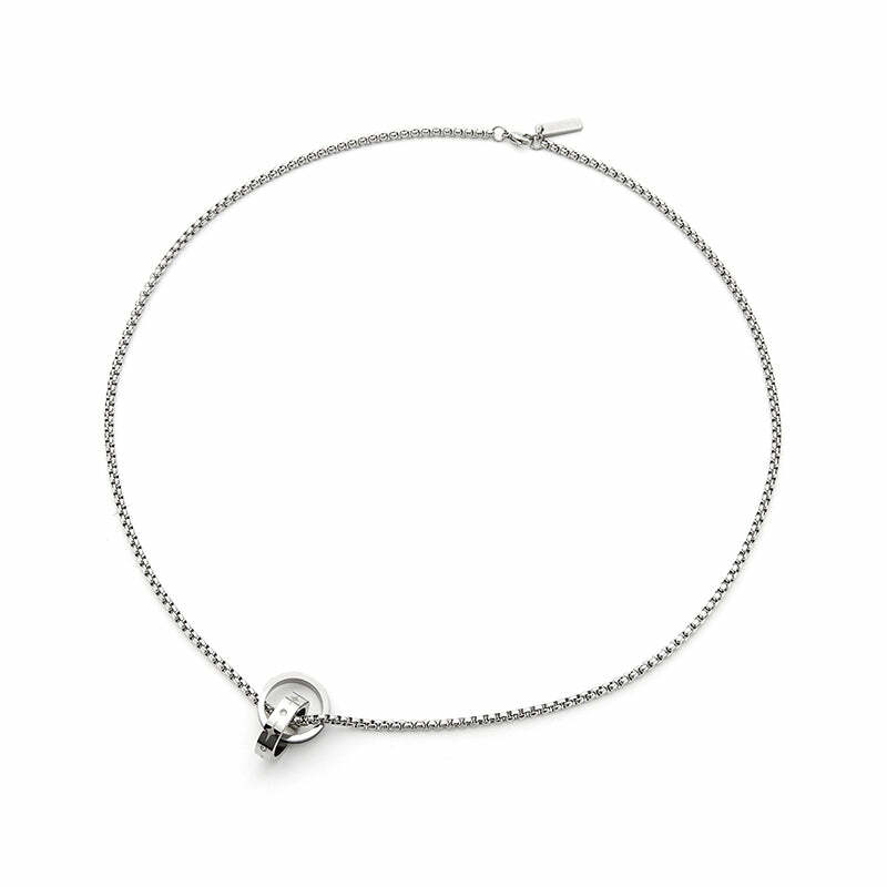 GUUKA Double Ring Necklace - Y2K Grunge & 90s Fashion Accessory for Retro, Goth, and Party Outfits