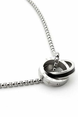GUUKA Double Ring Necklace - Y2K Grunge & 90s Fashion Accessory for Retro, Goth, and Party Outfits