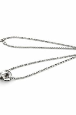 GUUKA Double Ring Necklace - Y2K Grunge & 90s Fashion Accessory for Retro, Goth, and Party Outfits