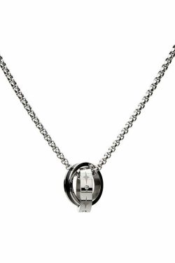 GUUKA Double Ring Necklace - Y2K Grunge & 90s Fashion Accessory for Retro, Goth, and Party Outfits