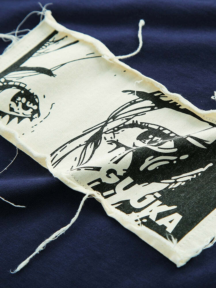 GUUKA Manga 'Stare' Tee - Y2K Summer Grunge, 90s Retro, Pastel Goth, Y2K Pop