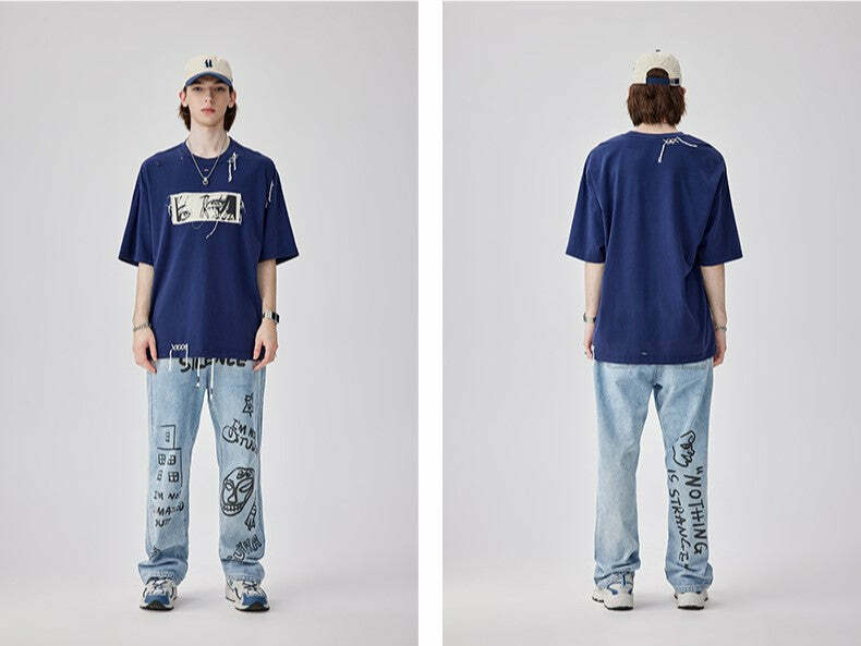 GUUKA Manga 'Stare' Tee - Y2K Summer Grunge, 90s Retro, Pastel Goth, Y2K Pop