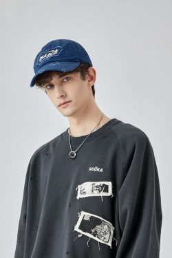 GUUKA Manga Sweatshirt - Y2K Summer, 90s Grunge, Retro 70s, Pastel Goth, Y2K