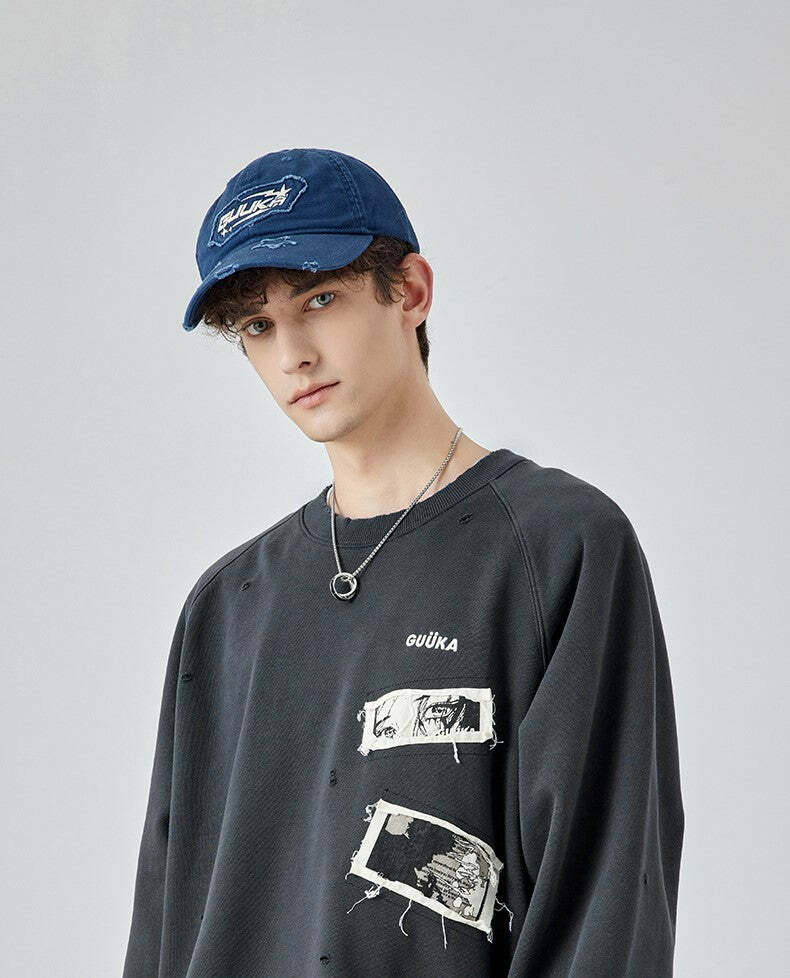 GUUKA Manga Sweatshirt - Y2K Summer, 90s Grunge, Retro 70s, Pastel Goth, Y2K