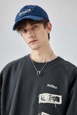 GUUKA Manga Sweatshirt - Y2K Summer, 90s Grunge, Retro 70s, Pastel Goth, Y2K