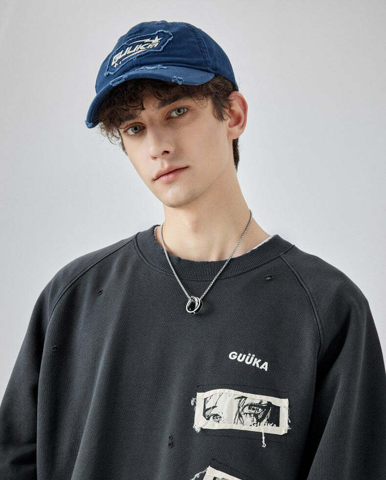GUUKA Manga Sweatshirt - Y2K Summer, 90s Grunge, Retro 70s, Pastel Goth, Y2K