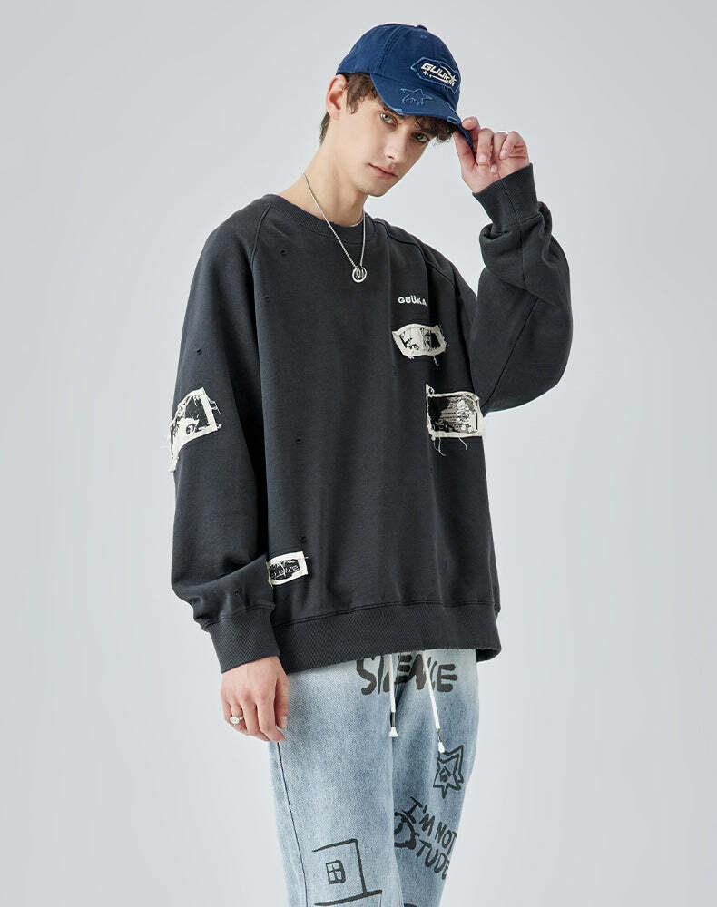 GUUKA Manga Sweatshirt - Y2K Summer, 90s Grunge, Retro 70s, Pastel Goth, Y2K