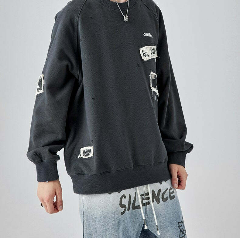 GUUKA Manga Sweatshirt - Y2K Summer, 90s Grunge, Retro 70s, Pastel Goth, Y2K