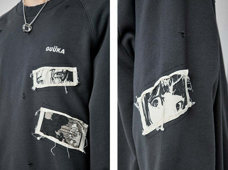 GUUKA Manga Sweatshirt - Y2K Summer, 90s Grunge, Retro 70s, Pastel Goth, Y2K