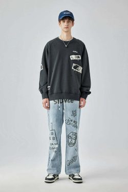 GUUKA Manga Sweatshirt - Y2K Summer, 90s Grunge, Retro 70s, Pastel Goth, Y2K