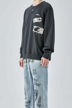 GUUKA Manga Sweatshirt - Y2K Summer, 90s Grunge, Retro 70s, Pastel Goth, Y2K