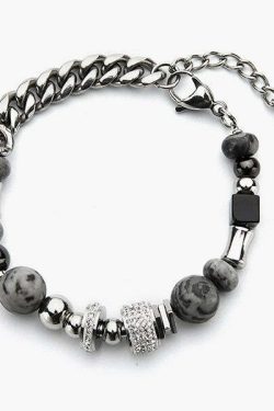 GUUKA Y2K Marble Stone Bracelet - Retro 90s Grunge, Pastel Goth, and Summer Y2K Fashion Accessory