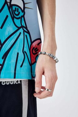 GUUKA Y2K Marble Stone Bracelet - Retro 90s Grunge, Pastel Goth, and Summer Y2K Fashion Accessory