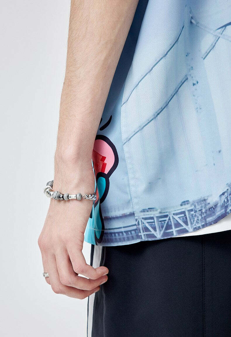 GUUKA Y2K Marble Stone Bracelet - Retro 90s Grunge, Pastel Goth, and Summer Y2K Fashion Accessory