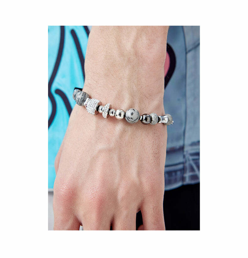 GUUKA Y2K Marble Stone Bracelet - Retro 90s Grunge, Pastel Goth, and Summer Y2K Fashion Accessory
