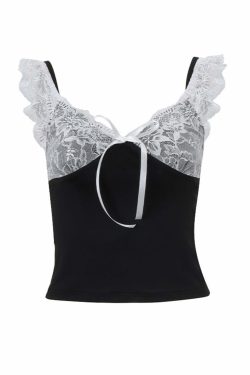 Haelyn Lace Detailed Top - Y2K Summer, 90s Fashion, Grunge, Retro, Pastel Goth, Y2K Party Outfit