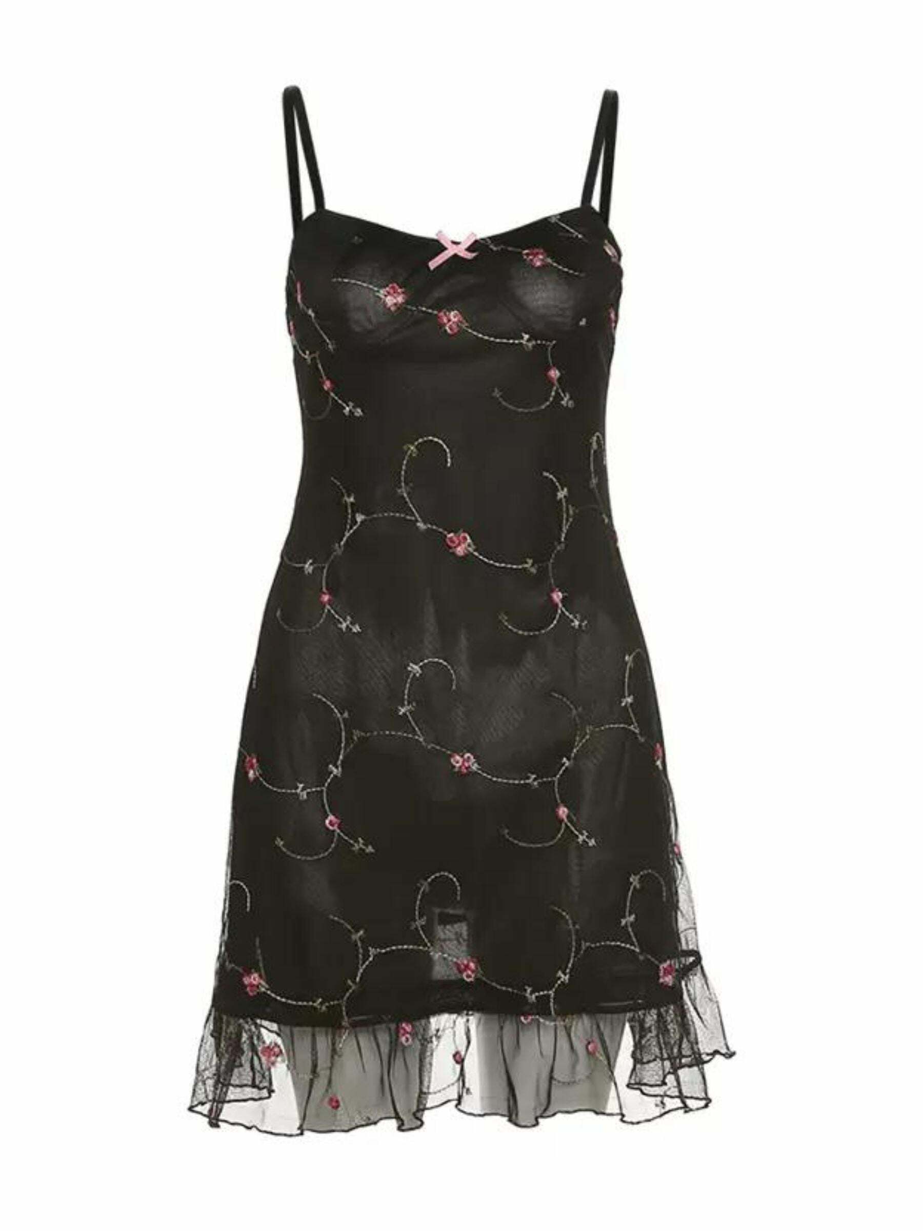 Hailynn Mesh Mini Dress - Y2K Summer Grunge, 90s Retro, Gothic Y2K Party Outfit