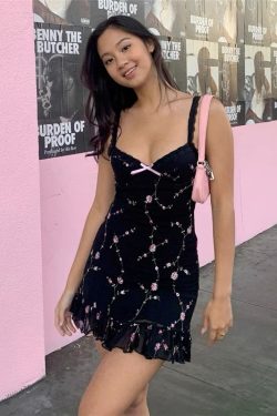 Hailynn Mesh Mini Dress - Y2K Summer Grunge, 90s Retro, Gothic Y2K Party Outfit