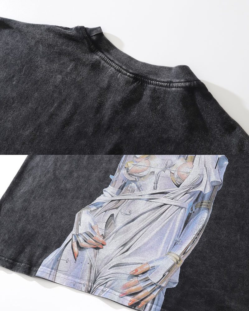 Hajime Sorayama Shirt - Y2K Summer Grunge, 90s Retro, Pastel Goth, Popstar & Club Outfits