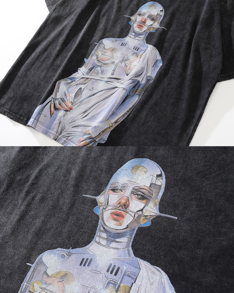 Hajime Sorayama Shirt - Y2K Summer Grunge, 90s Retro, Pastel Goth, Popstar & Club Outfits