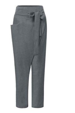 Handmade Grey Asymmetrical High Waist Cotton Harem Pants - Y2K Summer Grunge 90s Fashion
