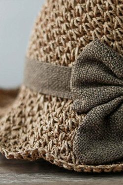 Handmade Khaki Bow Straw Woven Bucket Hat - Y2K Summer, 90s Grunge, Retro Fashion Accessory