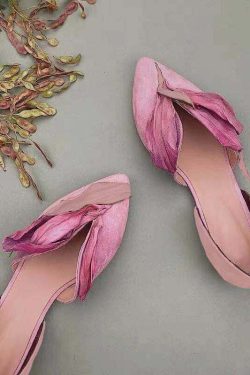 Handmade Pink Satin Flower Pointed Toe Flats - Y2K & 90s Grunge Summer Fashion Shoes