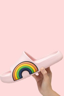 Happy Rainbows Summer EVA Slippers - Y2K Grunge 90s Retro Style for Women