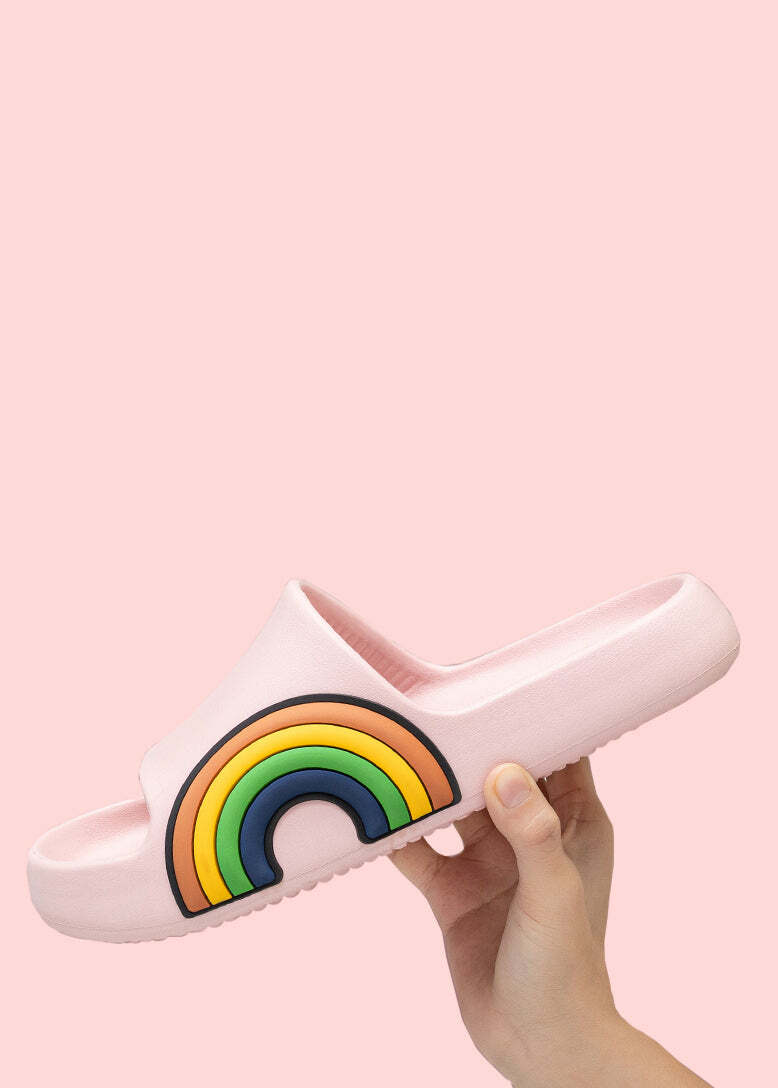 Happy Rainbows Summer EVA Slippers - Y2K Grunge 90s Retro Style for Women