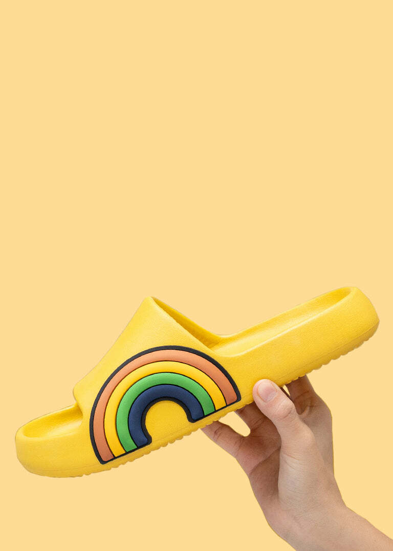 Happy Rainbows Summer EVA Slippers - Y2K Grunge 90s Retro Style for Women