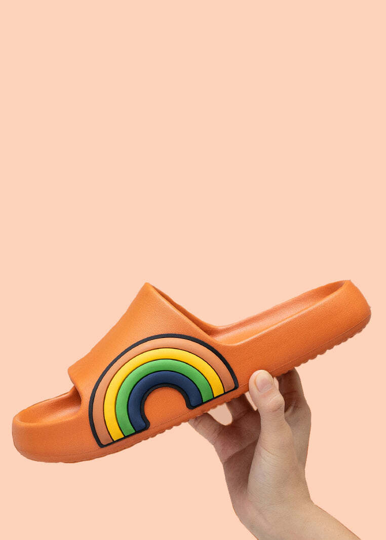 Happy Rainbows Summer EVA Slippers - Y2K Grunge 90s Retro Style for Women
