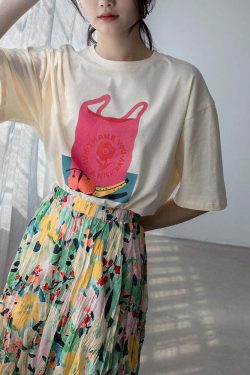 Happy Shopper Retro Loose Graphic T-Shirt - Y2K Summer, 90s Grunge, Pastel Goth, Y2K Club Outfits