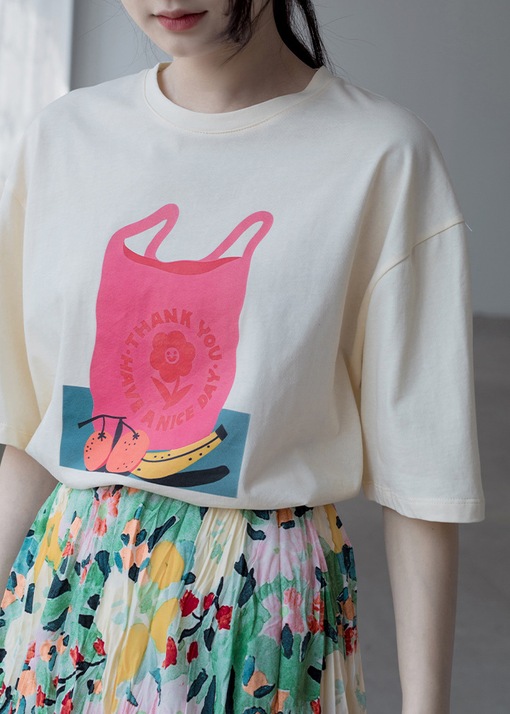 Happy Shopper Retro Loose Graphic T-Shirt - Y2K Summer, 90s Grunge, Pastel Goth, Y2K Club Outfits