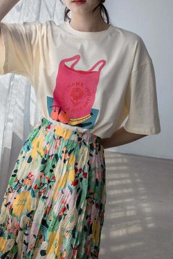 Happy Shopper Retro Loose Graphic T-Shirt - Y2K Summer, 90s Grunge, Pastel Goth, Y2K Club Outfits