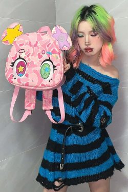 Harajuku Pink Bear Backpack - Y2K Grunge, 90s Retro, Pastel Goth, Y2K Summer & Party Outfits