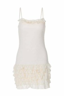 Harlynn Ruffle Lace Mini Dress - Y2K Summer, 90s Fashion, Grunge, Retro, Pastel Goth, Party Outfit