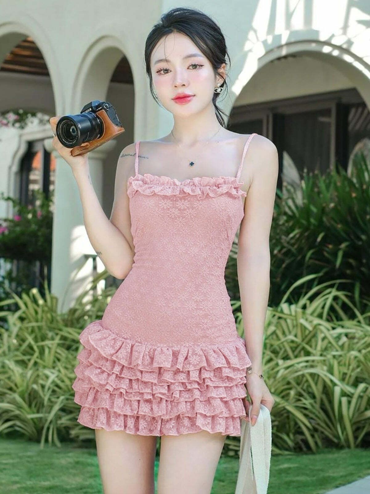 Harlynn Ruffle Lace Mini Dress - Y2K Summer, 90s Fashion, Grunge, Retro, Pastel Goth, Party Outfit