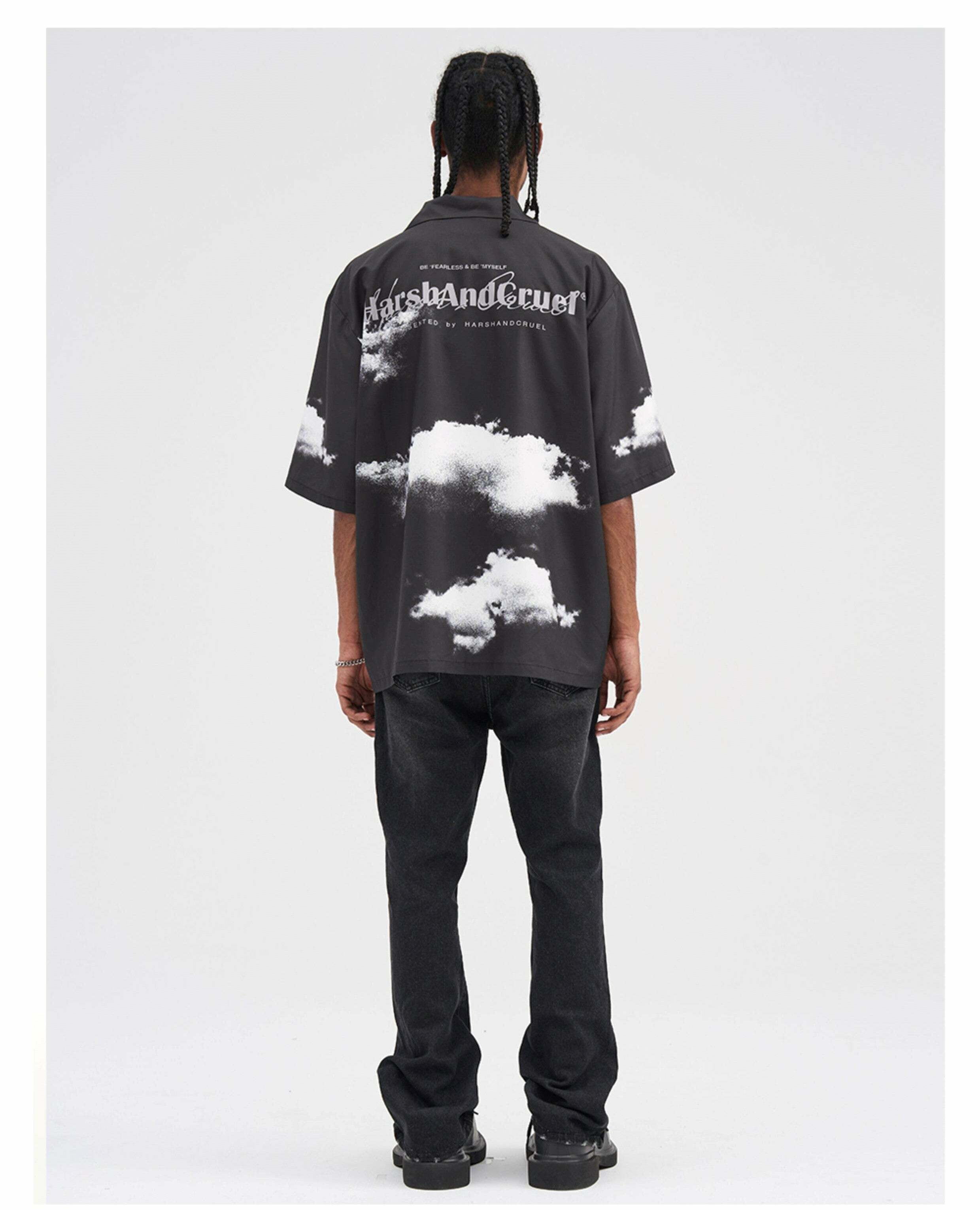 HARSH and CRUEL 'Cloud Nine' Button-Up - Y2K Summer Grunge, 90s Fashion, Retro Y2K Outfits