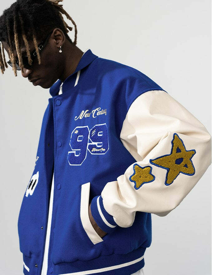 HARSH and CRUEL 'Clouded' Varsity Jacket - Y2K Grunge, 90s Fashion, Retro Style, Y2K