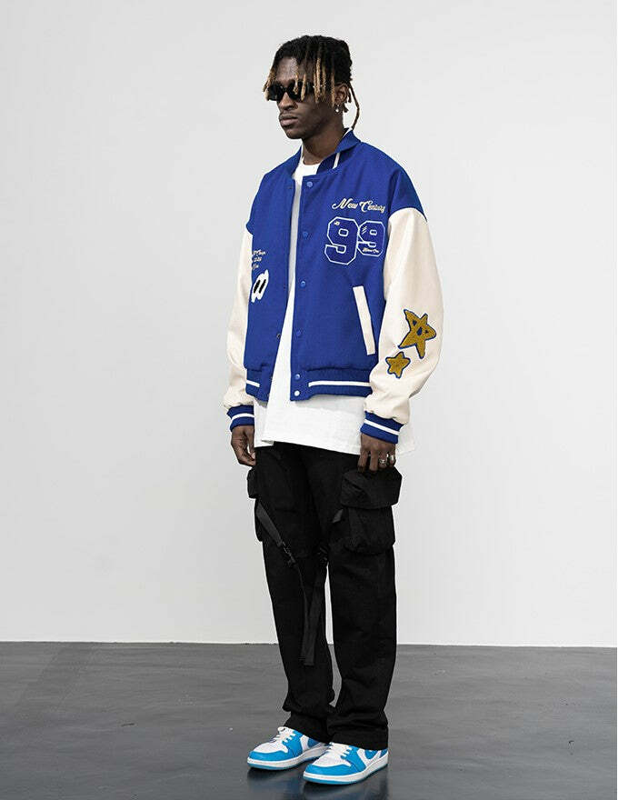 HARSH and CRUEL 'Clouded' Varsity Jacket - Y2K Grunge, 90s Fashion, Retro Style, Y2K