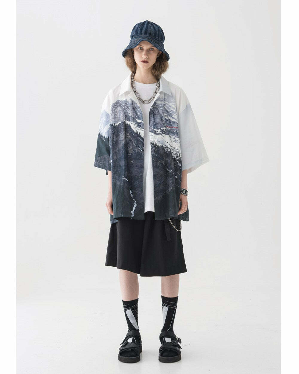 HARSH and CRUEL 'Mt. Everest' Button-Up - Y2K Summer Grunge 90s Fashion Retro Style Top